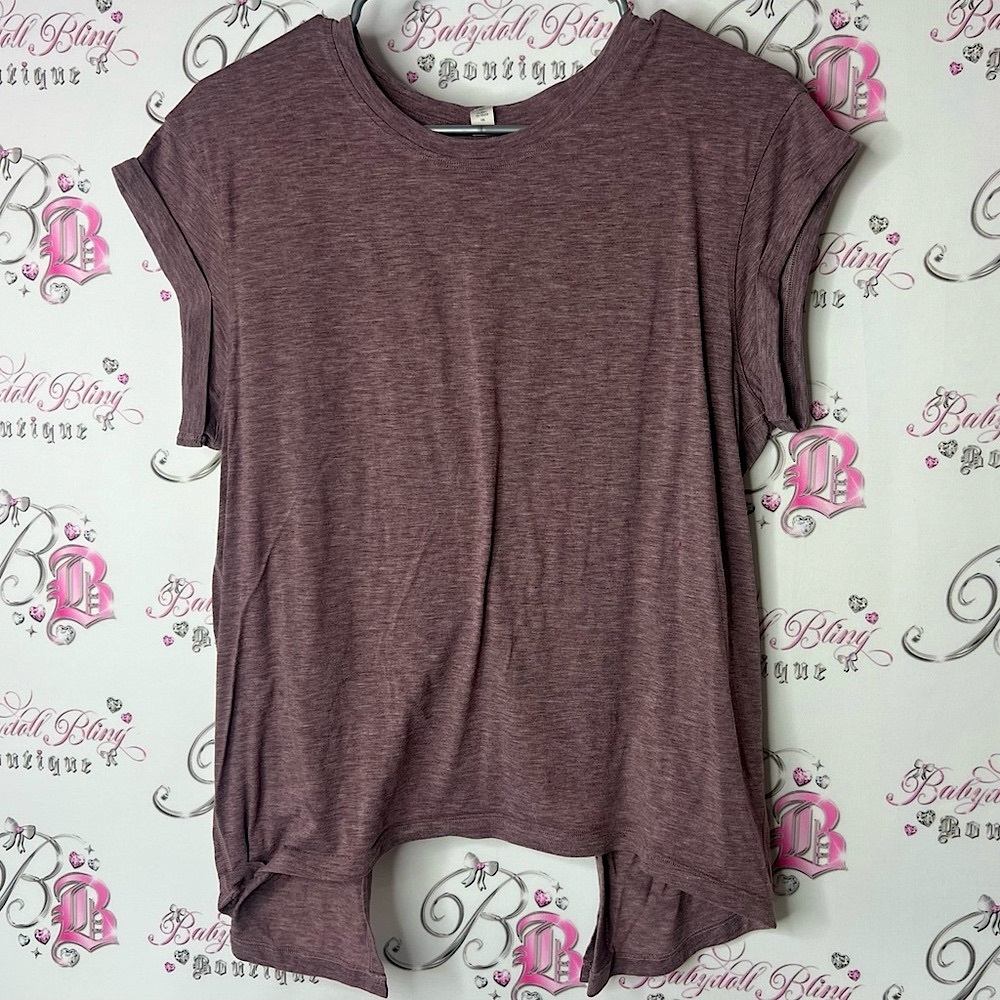 lululemon athletica top tank open back flowy Purple Short Sleeve Tee